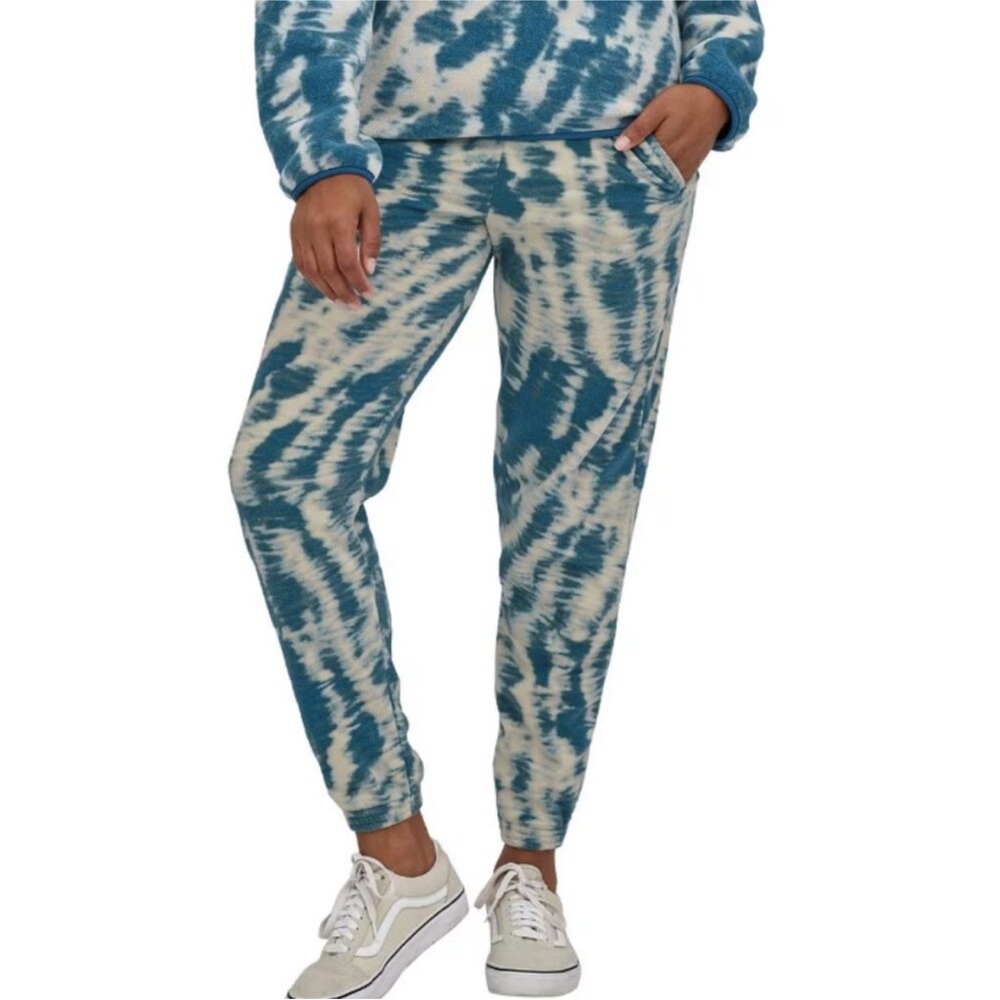 Patagonia Blue and White Tie-Dye Joggers